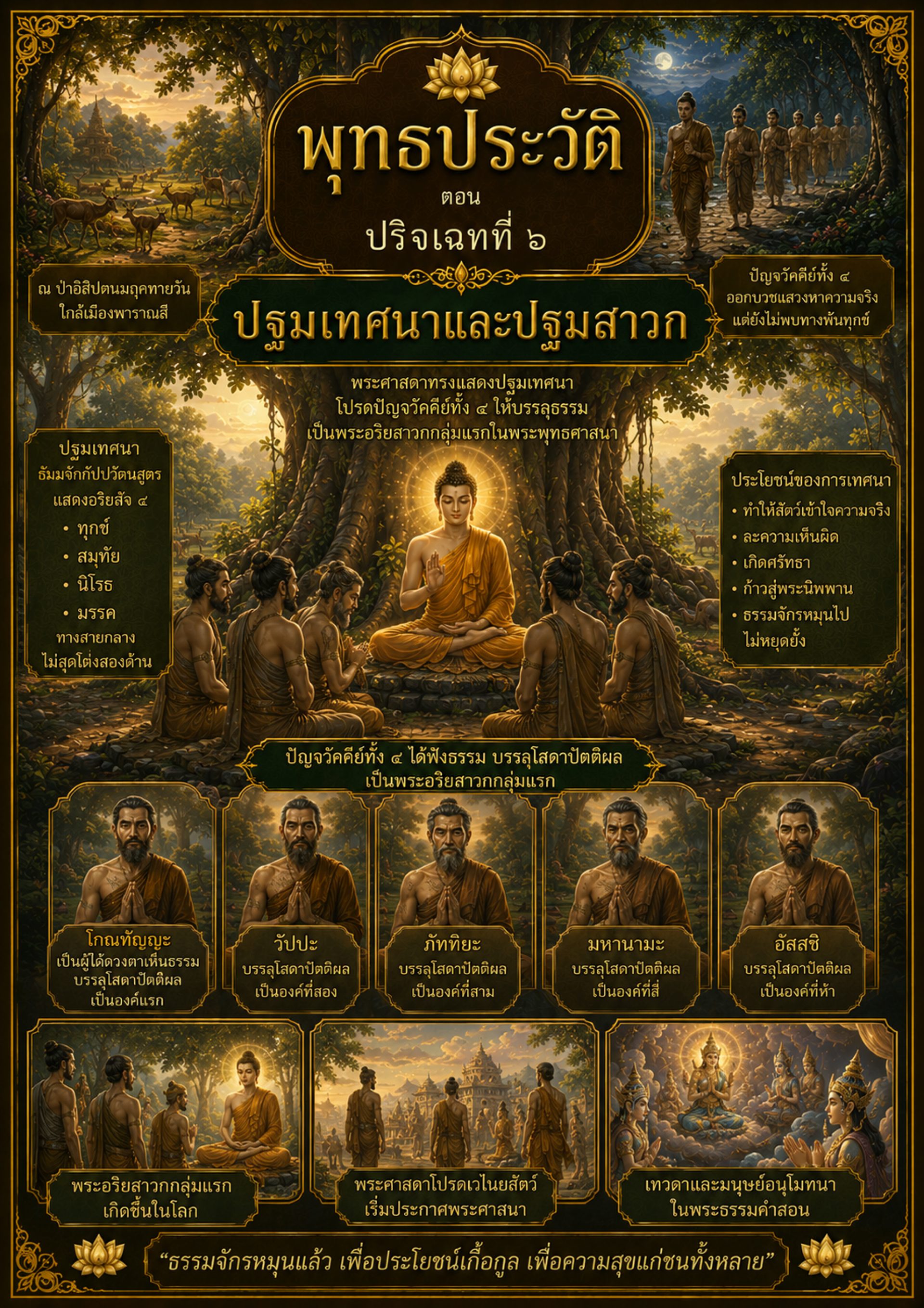 ปริจเฉทที่ 6 : ปฐมเทศนา และปฐมสาวก cover